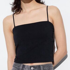 Uniqlo AIRism Black Tank Top Tube Top Cropped Bra Tank